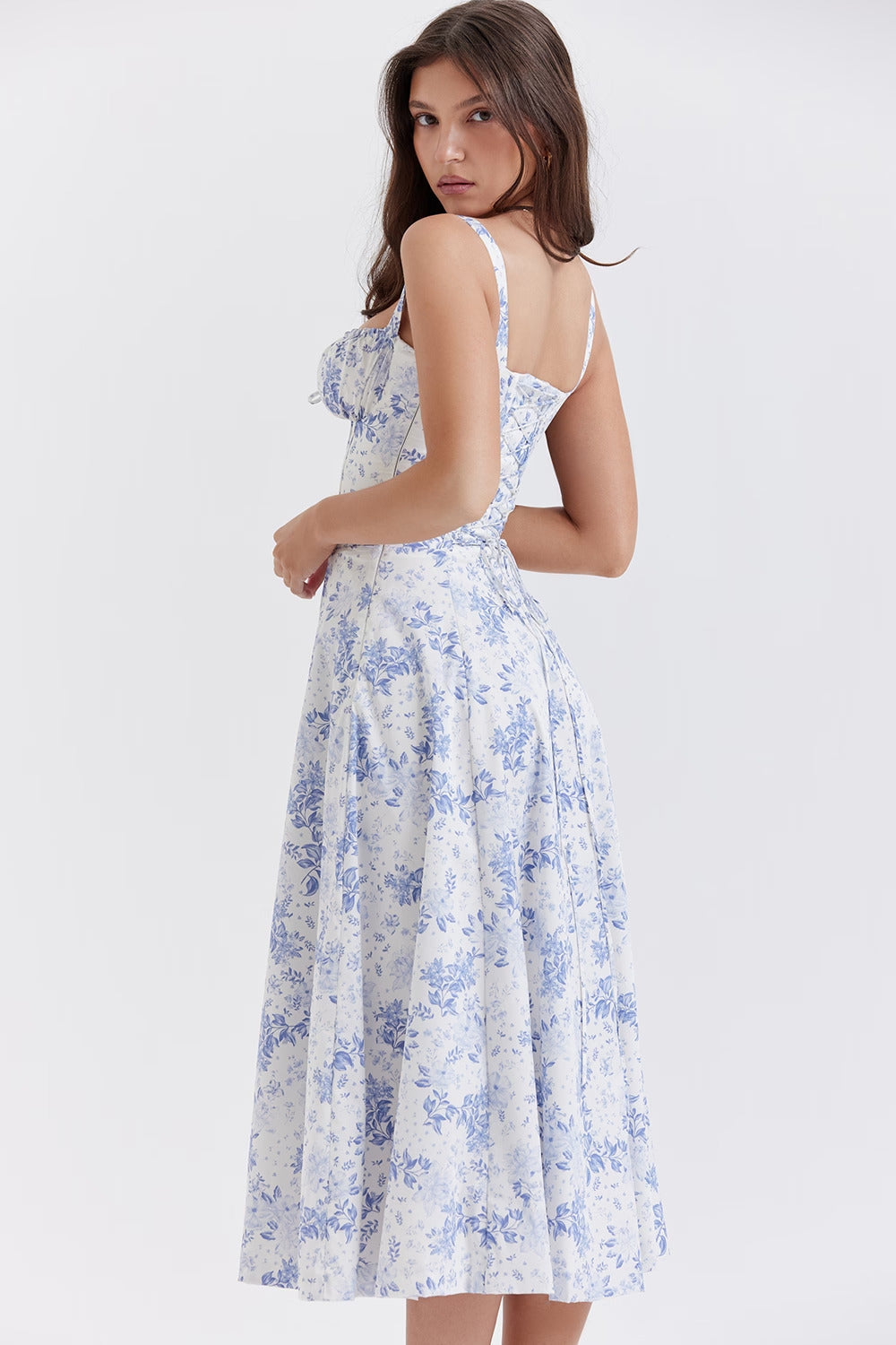 Flower Print Bustier Sundress