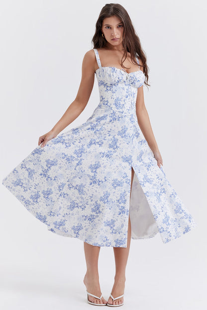 Flower Print Bustier Sundress