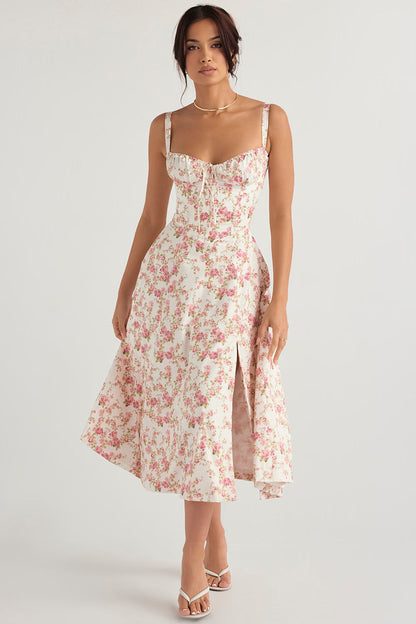 Flower Print Bustier Sundress