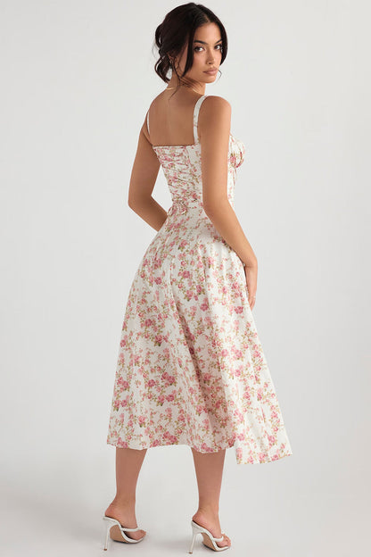 Flower Print Bustier Sundress