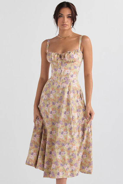 Flower Print Bustier Sundress