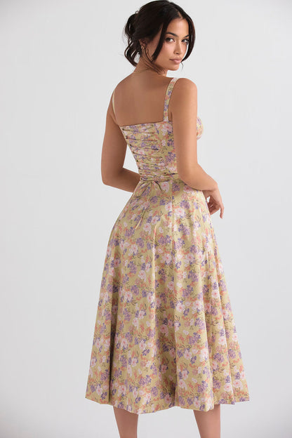 Flower Print Bustier Sundress