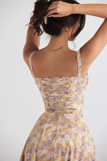 Flower Print Bustier Sundress